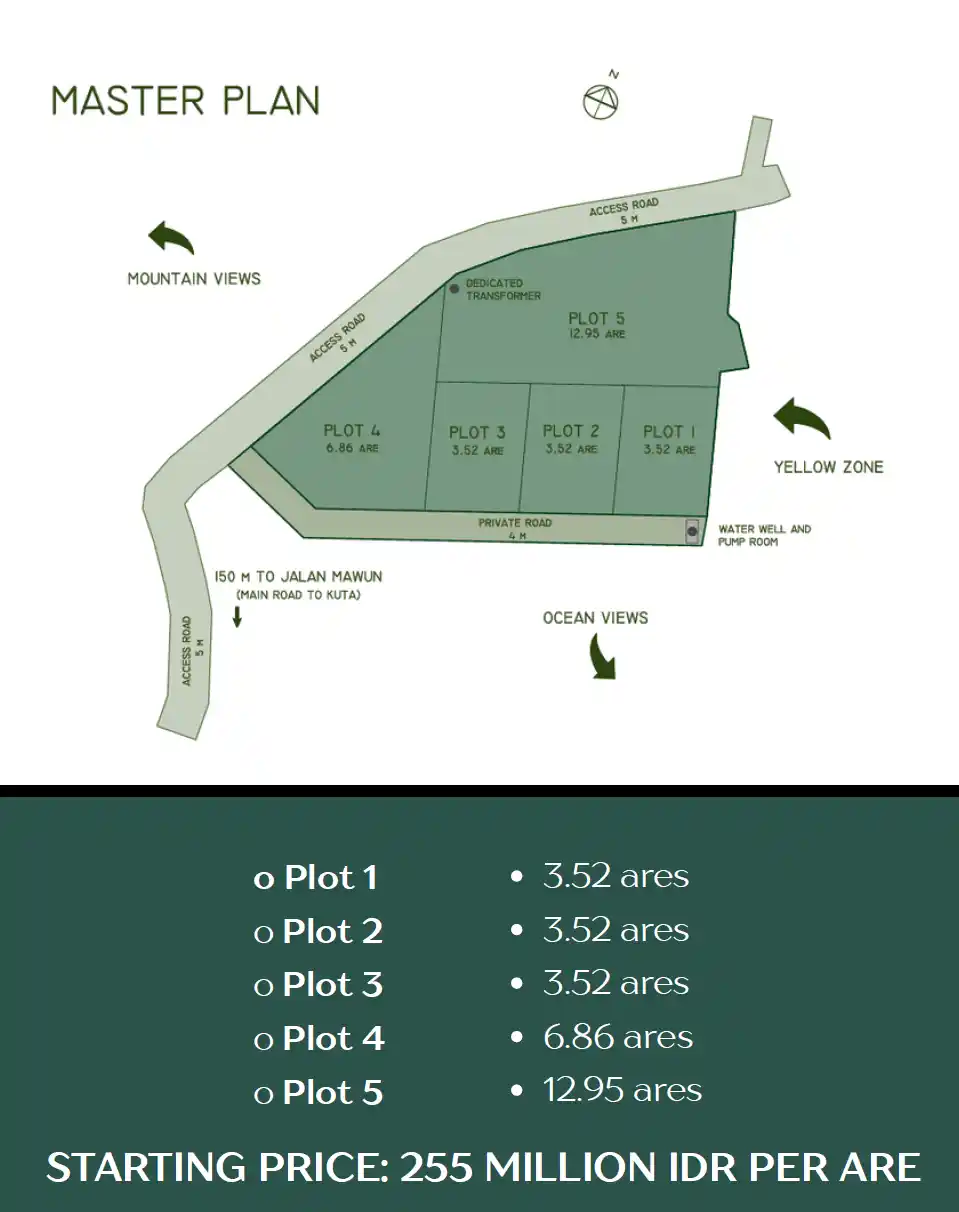 Ratna Hill: land for sale above Areguling Bay, near Kuta Lombok