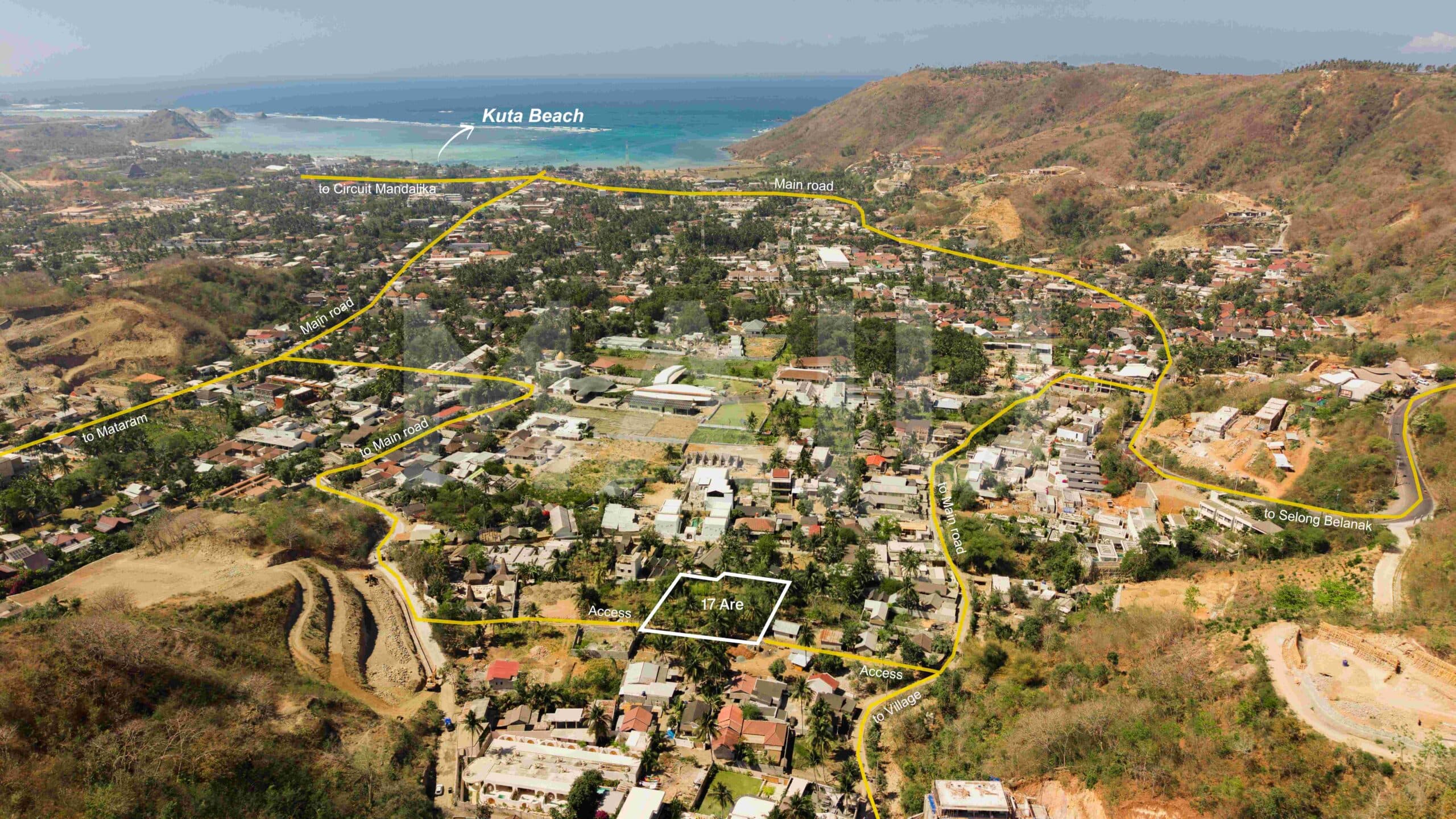 Kuta: 1,700 m² development land with dual road access