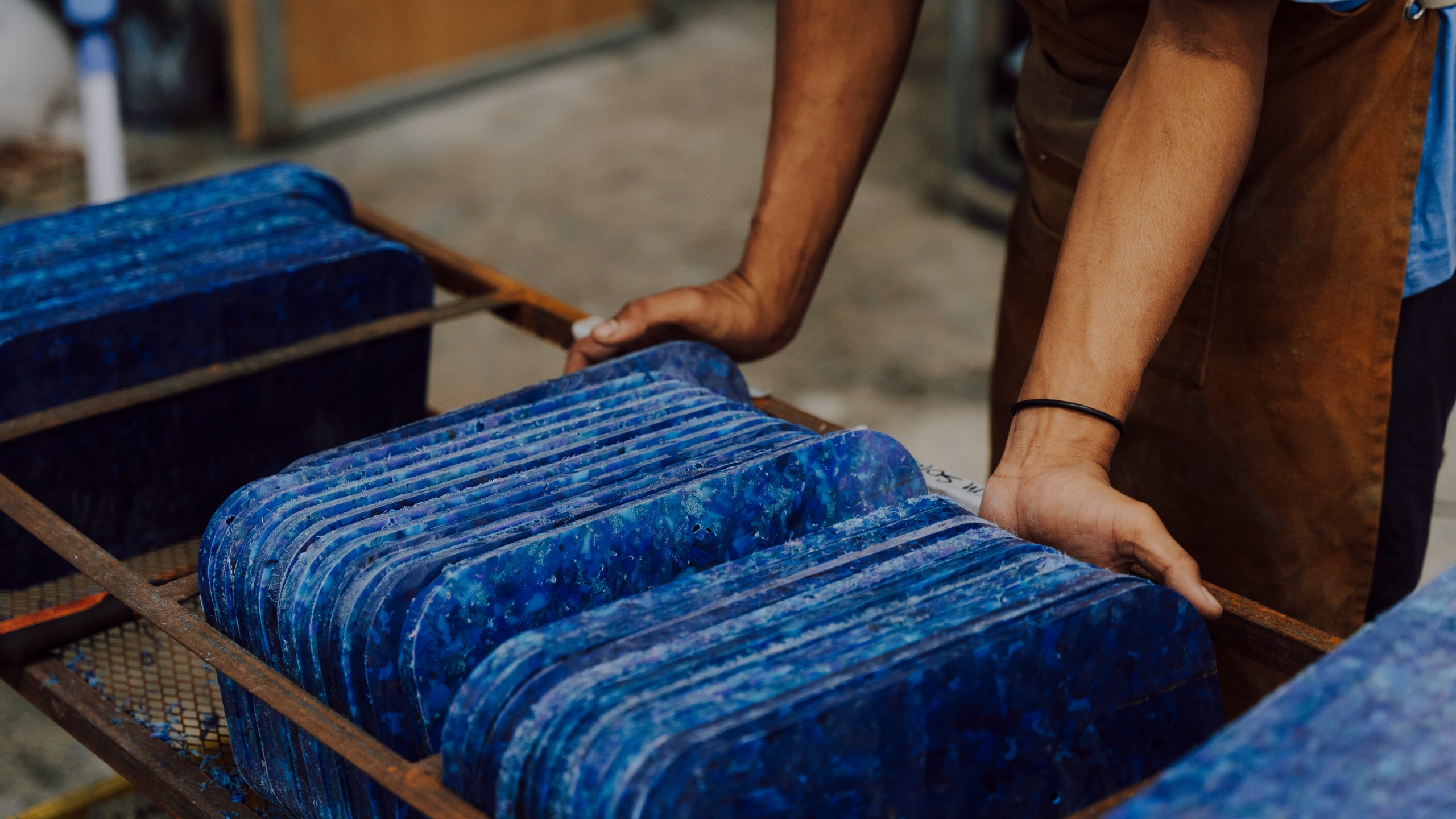 High-quality recycled plastic sheets produced by Honest Made as a sustainable building solution in Lombok.